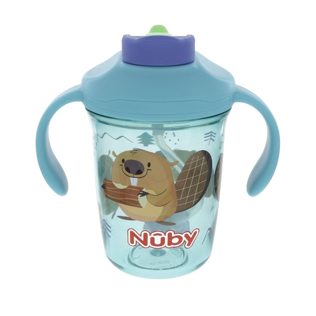 Nuby 2 Handle Multifunction Flip-It Cup 240ml - Gelas Anak dengan sedotan - Lavie baby house