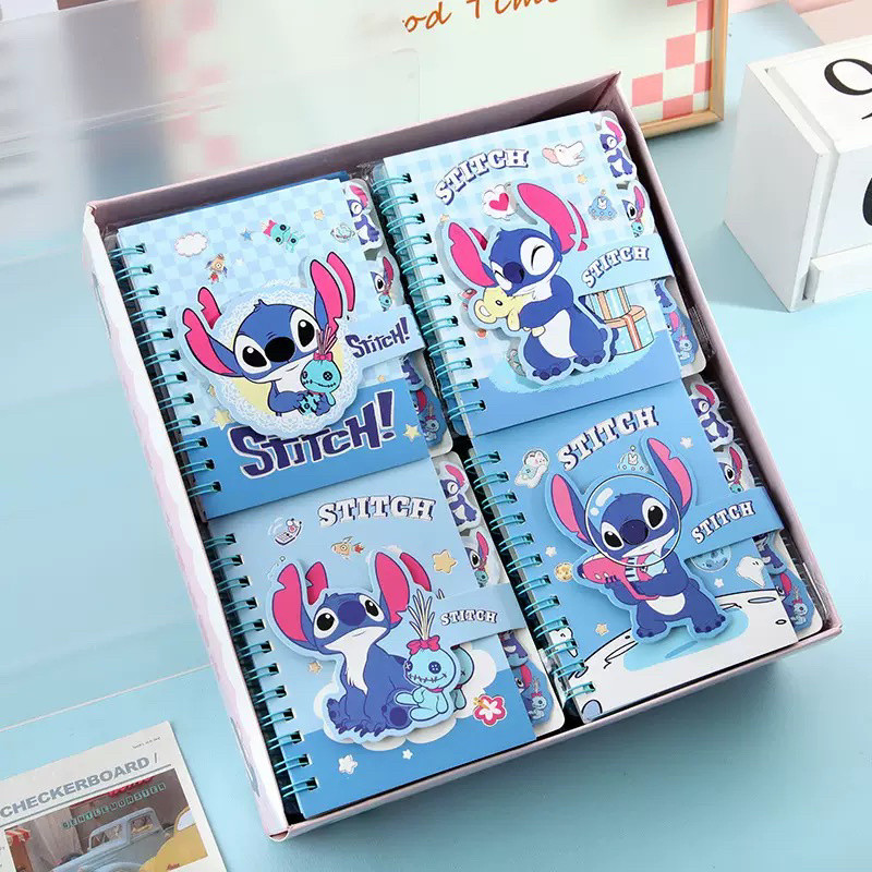 

Stitch Themed 5-Tab Spiral Binder Cute Notebook Kawaii Mini Study Planner Cute School Gift Set for Students Girls with Dividers