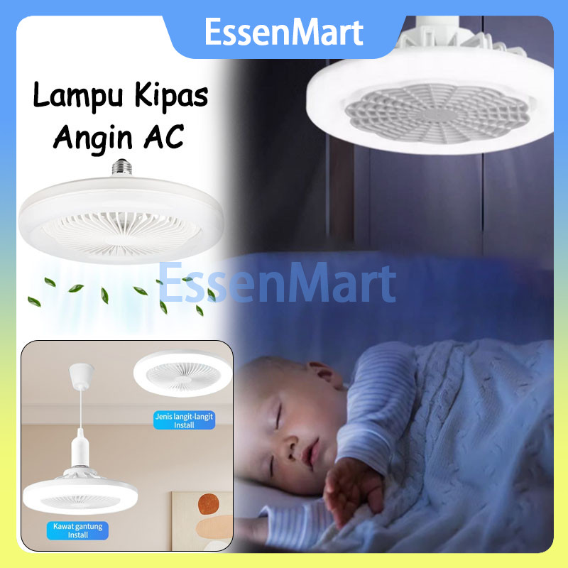 Lampu Kipas Angin Remote 2in1 / Kipas Lampu Led Multifungsi / Lampu LED Kipas Angin Gantung Plafon