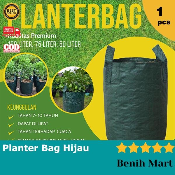 Sale Planter Bag Hijau 50 75 100 liter Planterbag Tanaman Pot Tanaman - 50 liter Terlaris