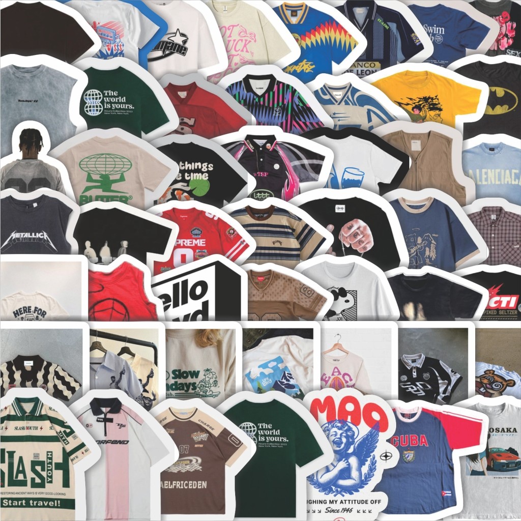 

Stiker Cutting Pack Stiker T-Shirt V10 Isi 100Pcs Series Aesthetic Lucu Keren Untuk Koper Bahan Vynil