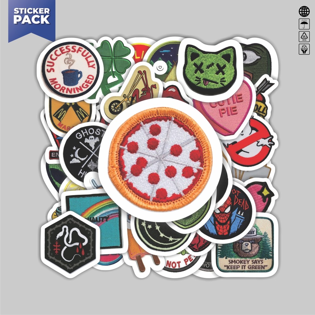 

[100PCS]Stiker Pack Stiker Patch V19 Aesthetic Vinyl Anti Air Dekorasi Sticker Laptop Buku Journal Koper Helm Casing HP Gitar Helm Skateboard