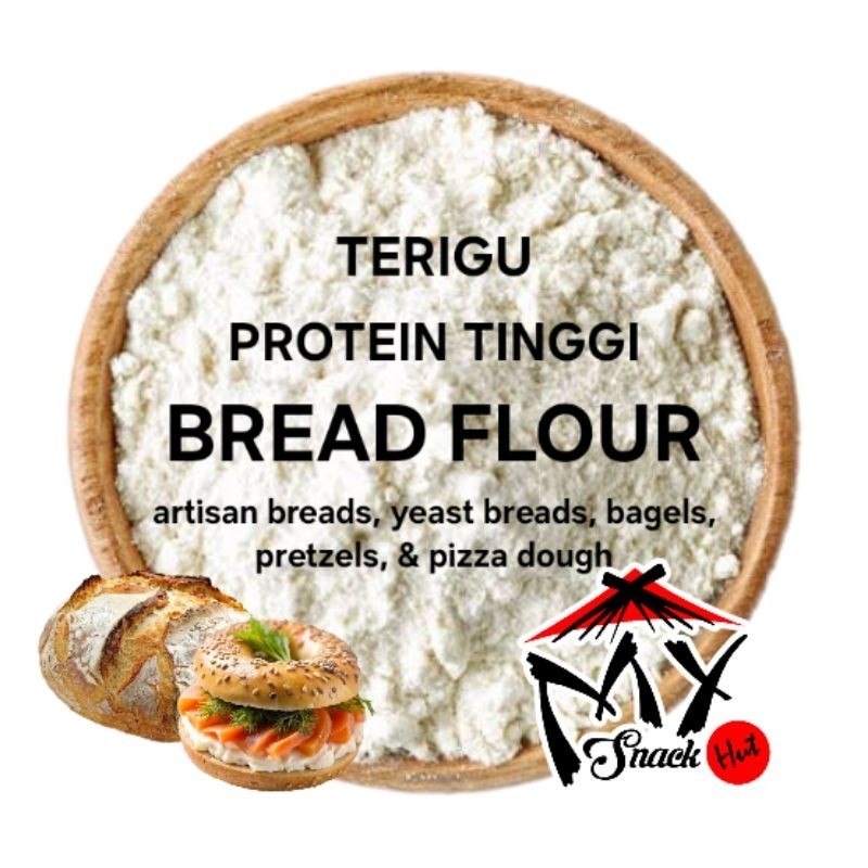

TERIGU PROTEIN TINGGI 250GR BREAD FLOUR HIGH GLUTEN TEPUNG TRIGU CAKRA ROTI PIZZA BAGEL ARTISAN HALAL
