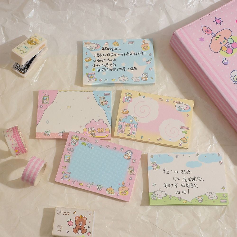 

Cartoon Cute Lovely Memo Pad Non-sticky Journal Aesthetic Note Paper Korean Notepad Message Paper Bookmark