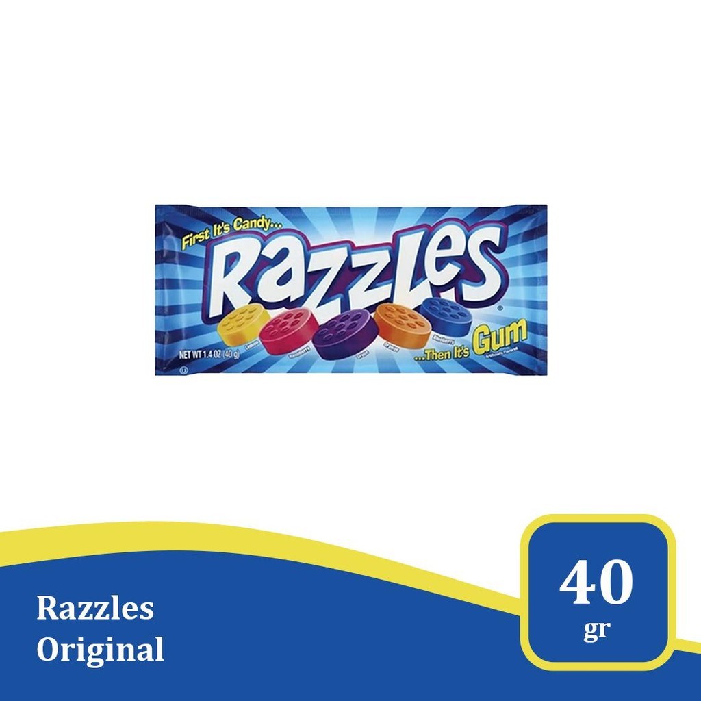 

Razzles Original 1.4 oz - permen karet rasa buah import USA