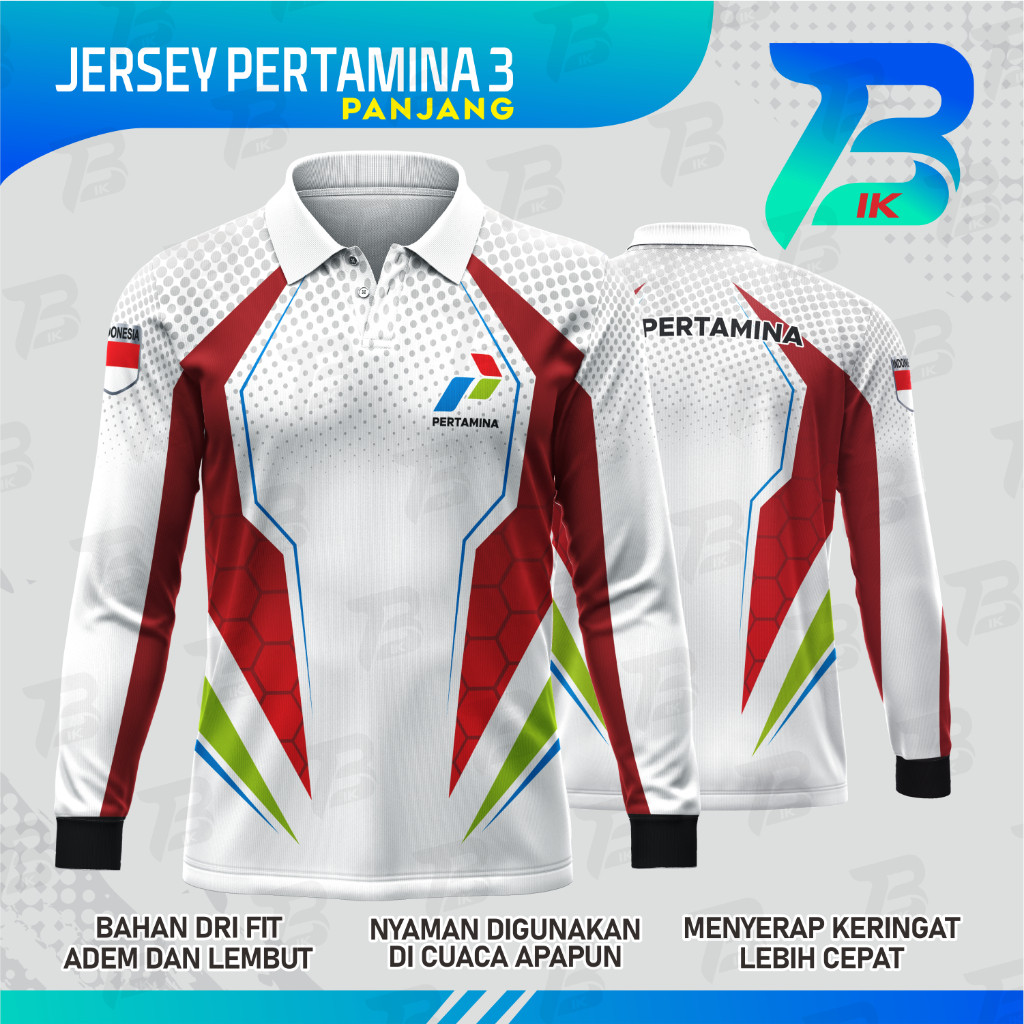 JERSEY WANGKI PERTAMINA LENGAN PANJANG/KAOS KERAH PERTAMINA FULLPRINT/JERSEY POLO PERTAMINA DRYFIT