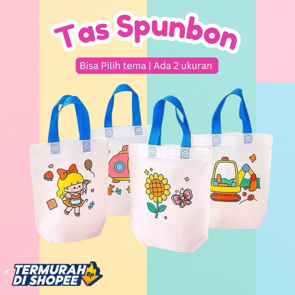 Mewarnai tas DIY COLORING BAG SPUNBON / diy mewarnai tas godie bag, PIKIDO