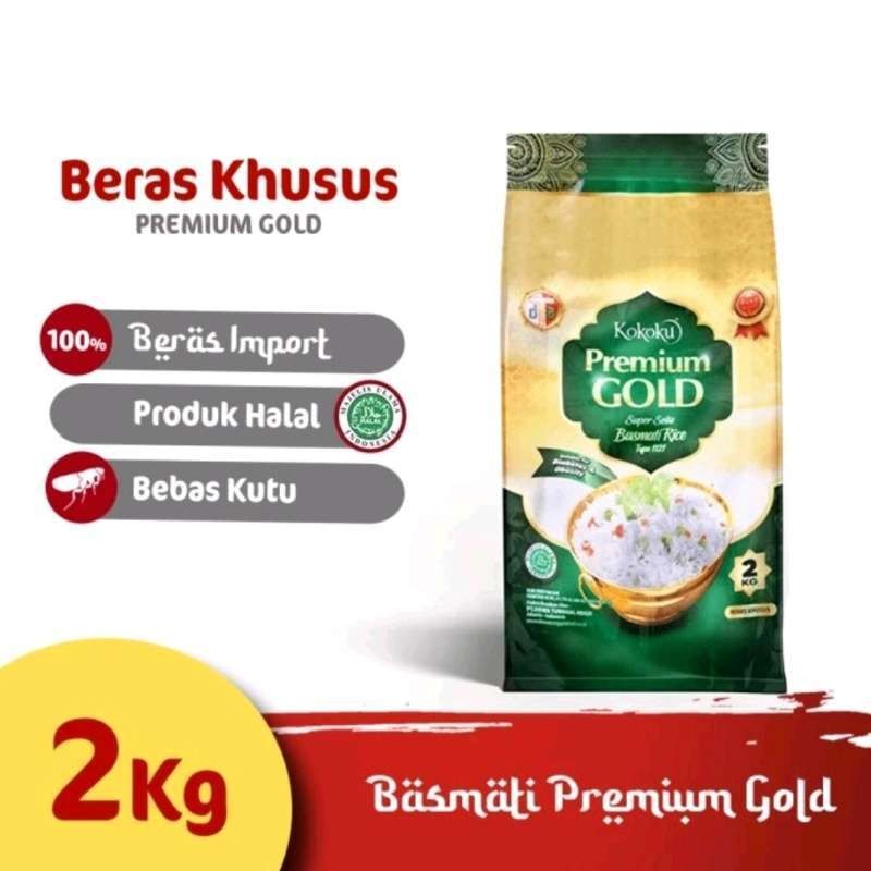 

Kokoku Basmati Rice Premium Gold Beras Basmati 2 kg