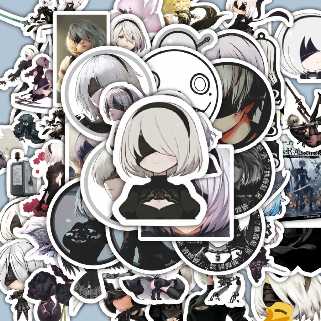 

100PCS Lucu Stiker Game Series Nier Karakter Mix 2 Stiker Aesthetic Stiker Anti Air Stikers Berperekat Waterproof sticker decal buat Motor Helm Buku Journal Koper Casing HP Laptop Botol Minum Hadiah anak