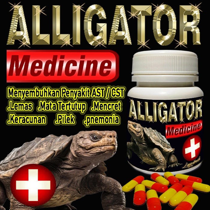 ALLIGATOR MEDICINE KURA-KURA AIR OBAT AST CST LEMAS MENCRET MATA TERTUTUP PILEK PNEUMONIA KERACUNAN 