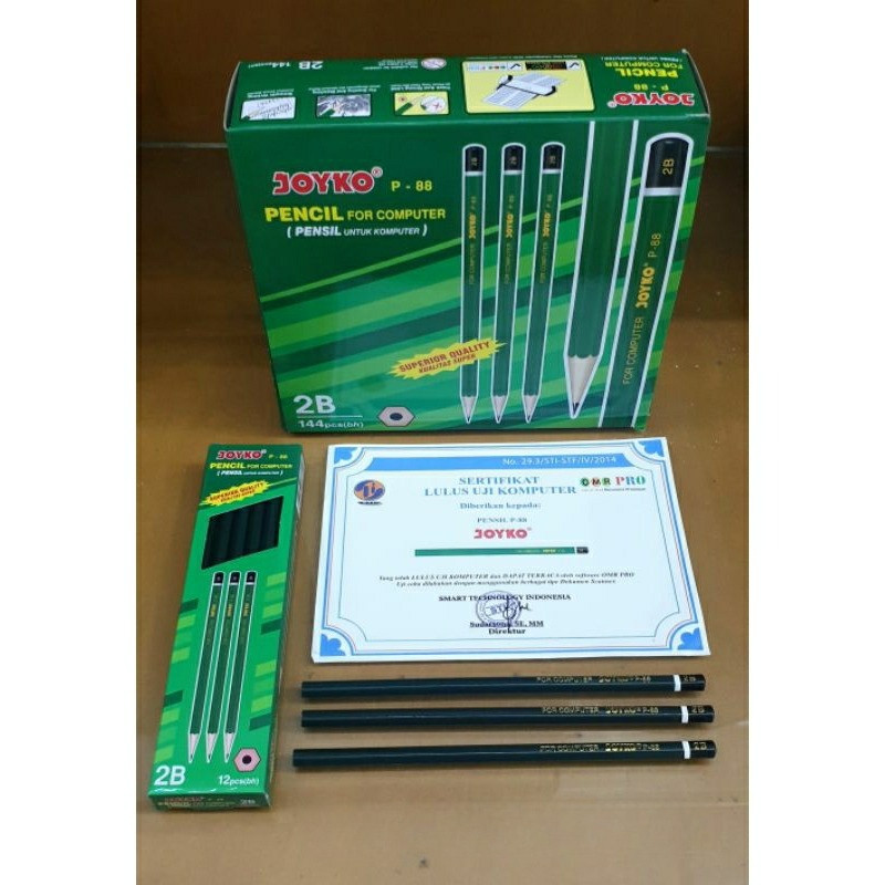 

( 144 buah ) P88 Pensil Pencil Kayu 2B Joyko P-88 Original Hijau murah ( Bersertifikat )