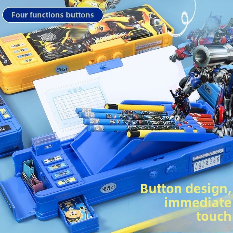 

Deformed Creative Stationery Box Multifunctional Cute Multi-layer Pencil Case Primary and Secondary Students Boys Girls Gifts