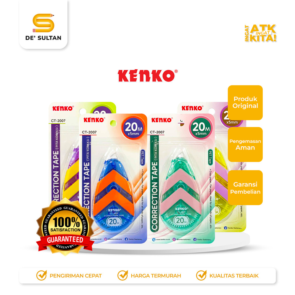 

KENKO PITA KOREKSI/ CORRECTION TAPE CT-2007 [20M x 5mm] (1PC)