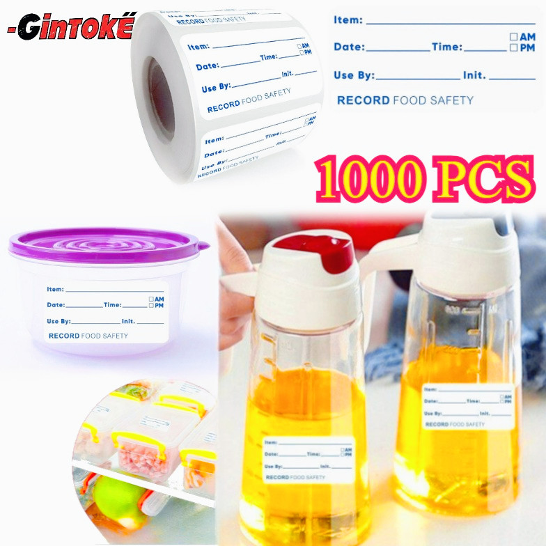 1000pcs Food Storage Label/ Waterproof Stiker/ Expired Date Stiker Label Produk/ Stiker Tanggal Expi