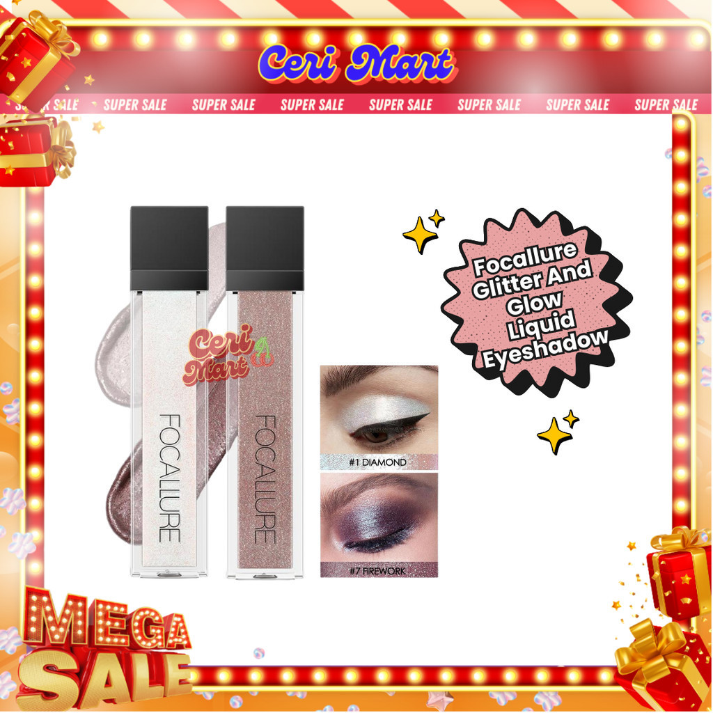 Focallure Glitter And Glow Liquid Eyeshadow Focallure Eyeshadow Cair Focallure Glitter Glow Liquid