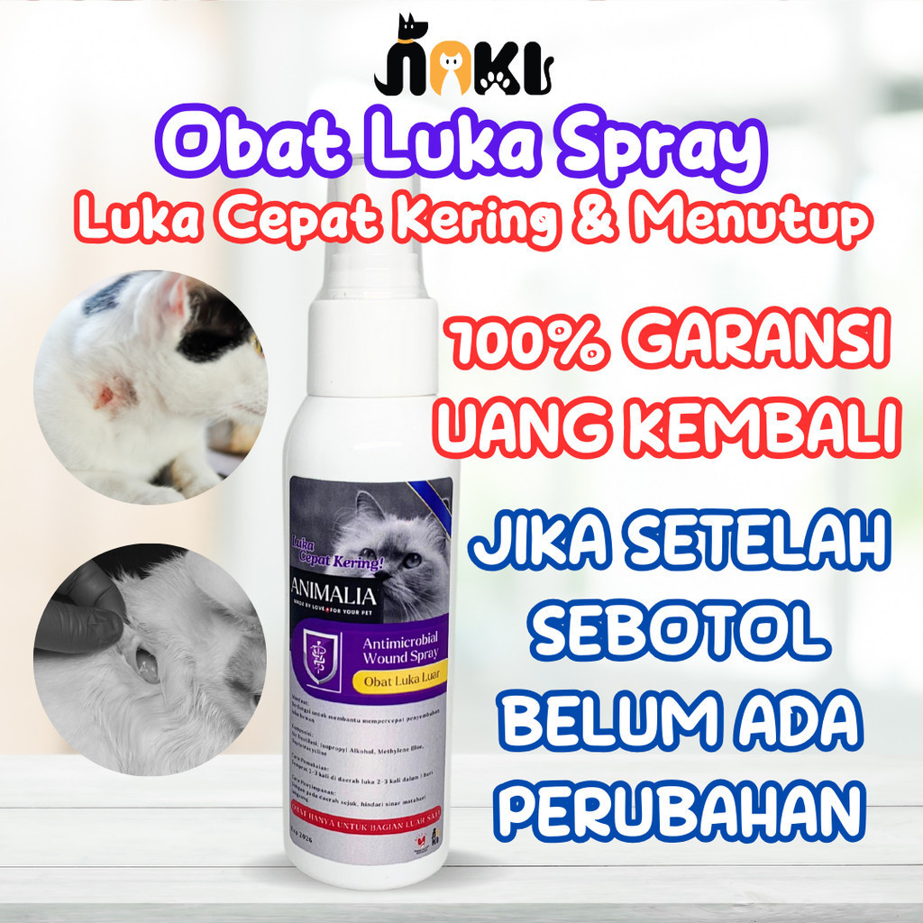 OBAT SPRAY LUKA KUCING 100ML MENGOBATI SEMUA JENIS LUKA LUAR PADA KUCING SEPERTI LUKA BASAH LUKA KER