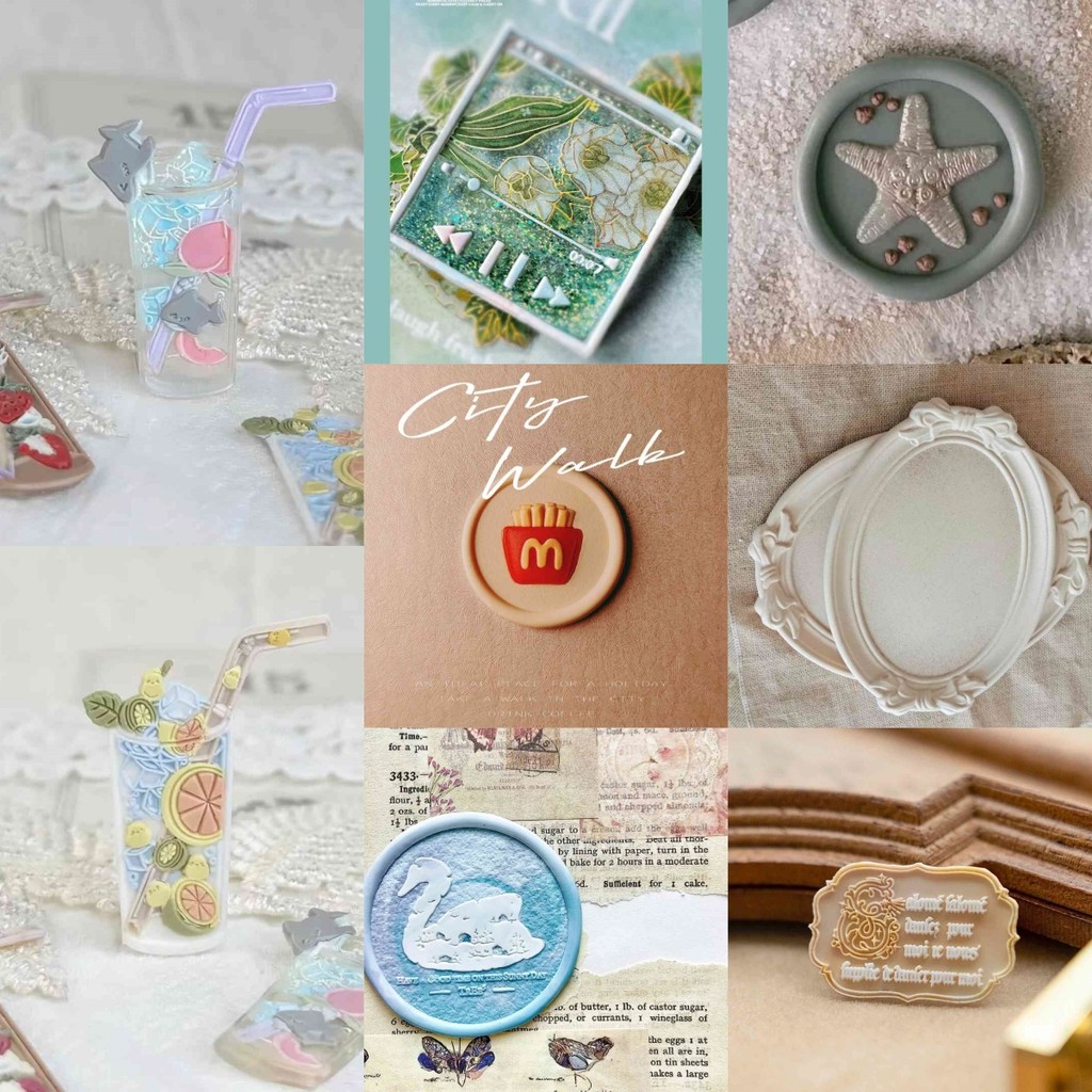 

Creative Stamps Fire Seal Heads Mermaid Butterfly Specimens Clock Relief Players Irregular Copper Heads Bean Stamps Envelope