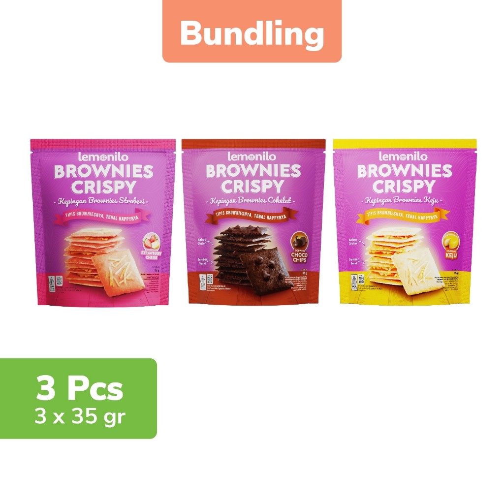 

Vanilla.storee 3 pcs Lemonilo Paket Komplit Brownies Crispy 35g