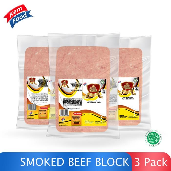 

Promo Paket 3 Pack Villa Smoked Beef Block - Daging Sapi Asap - 214gr