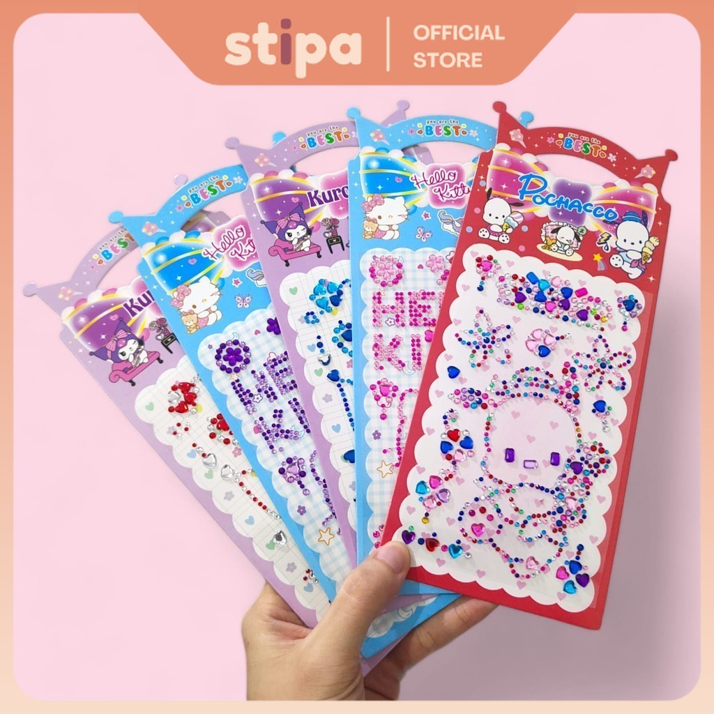 

STIPA Sticker 3D Timbul Diamond HP Manik Warna Motif Karakter Stiker Casing Skin Handphone Case Dekor Diary Serbaguna