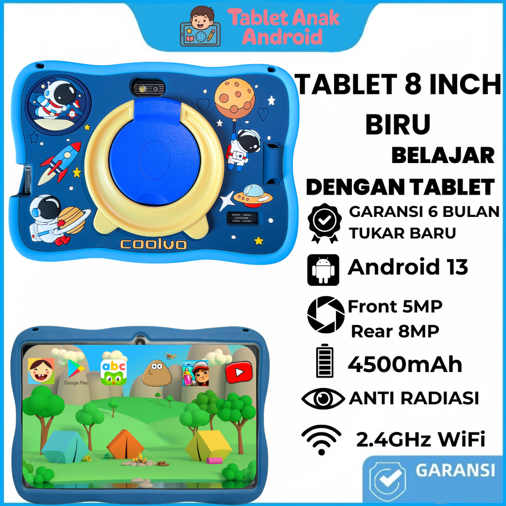 Aipet Anak Anti Radiasi Tablet Anak Android 8 Inci 4/64GB Belajar Edukasi Garansi 6 Bulan
