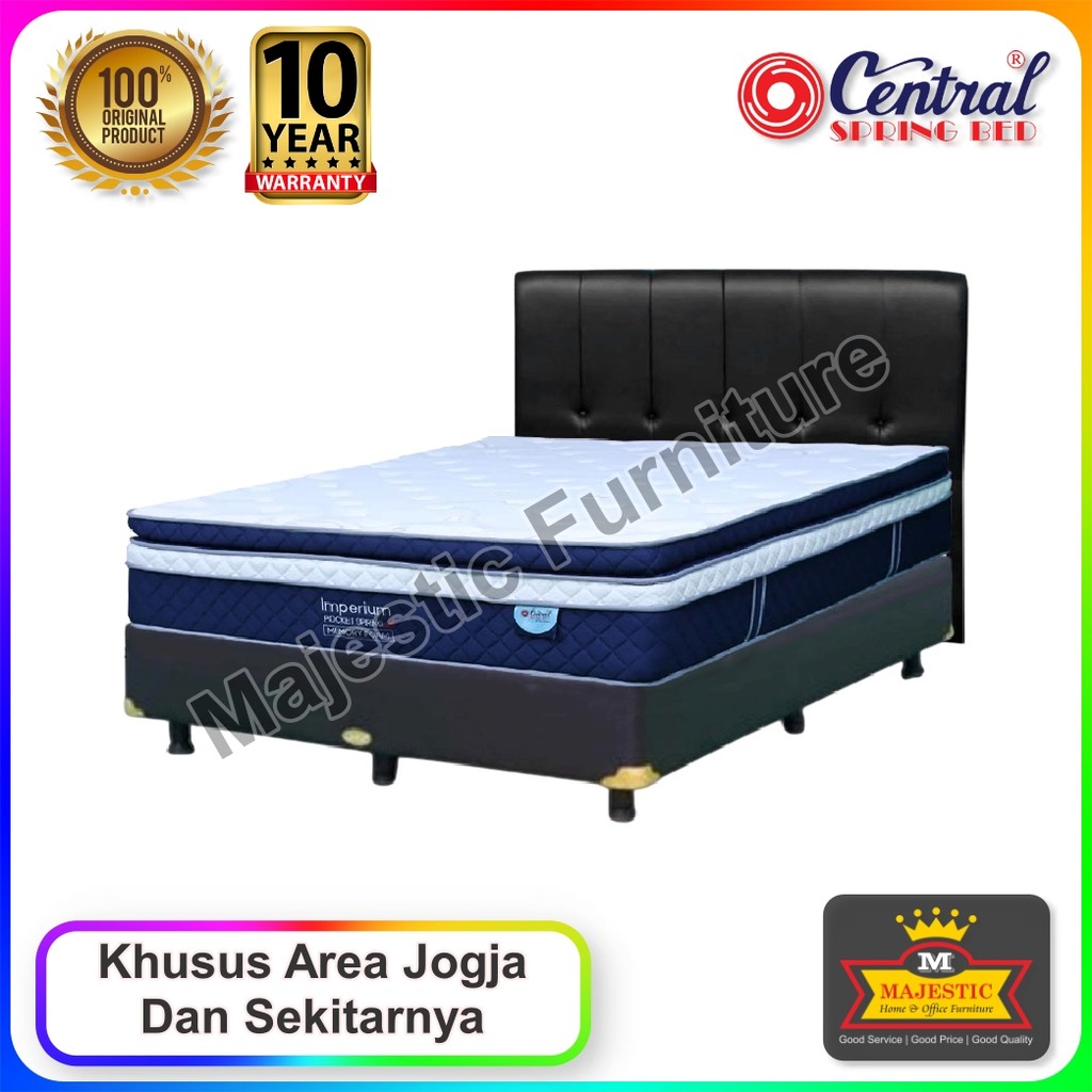 Set Spring Bed Central Imperium - Oscar X1 - 90/100/120/160/180/200 - Jogja (Tebal 37 cm, Garansi 10