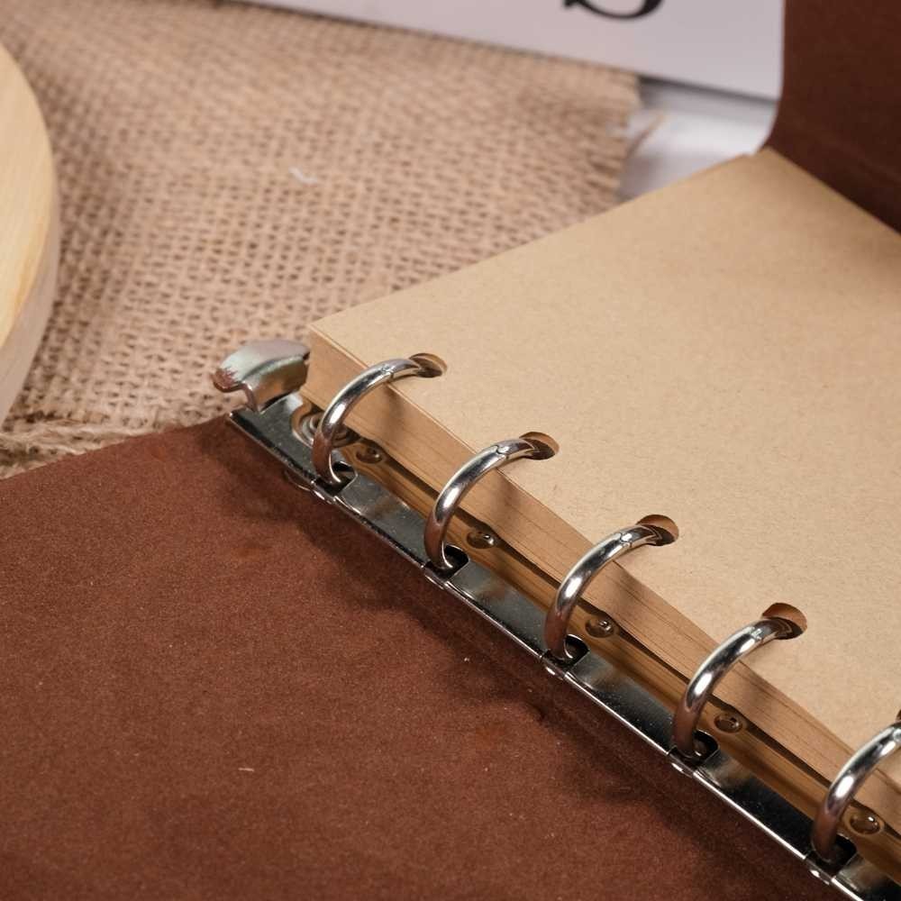 

AGNGSTR Toddi PHANTACI Buku Catatan Binder Kulit Retro Leaf Kertas B7 - BSD666