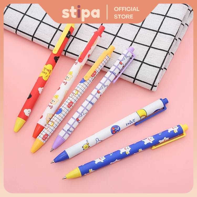

STIPA Pena Ballpoint Gambar Karakter Pen Pulpen Alat Tulis ATK Sekolah Kantor Fancy Christmas Stationery Campur