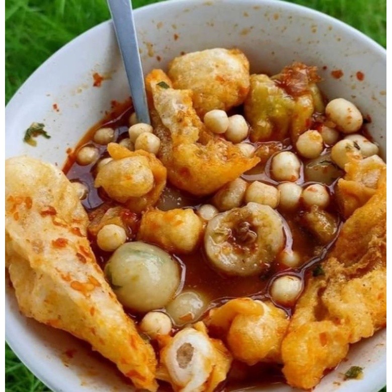 

Baso aci abah bumbu kuah chili oil pedas mantap