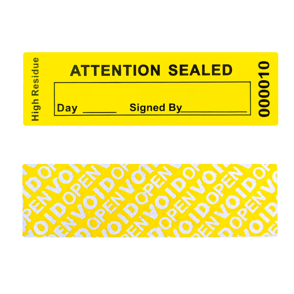

8.5x2.5cm Yellow Tamper Evident labels 100% Total Transfer Security Warranty Void Stickers with Serial Numbers seal sticker