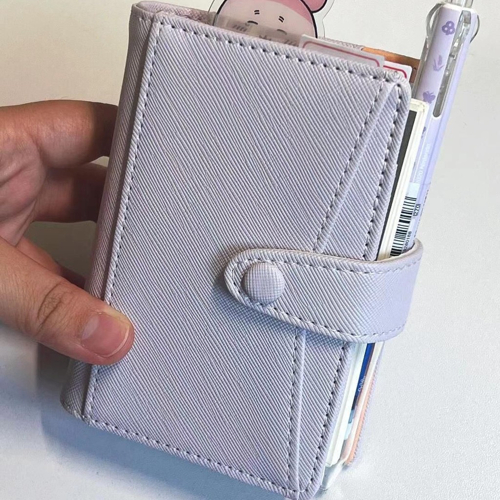 

M5 small notebook light purple soft leather photo album binder mini notepad portable pocket diary