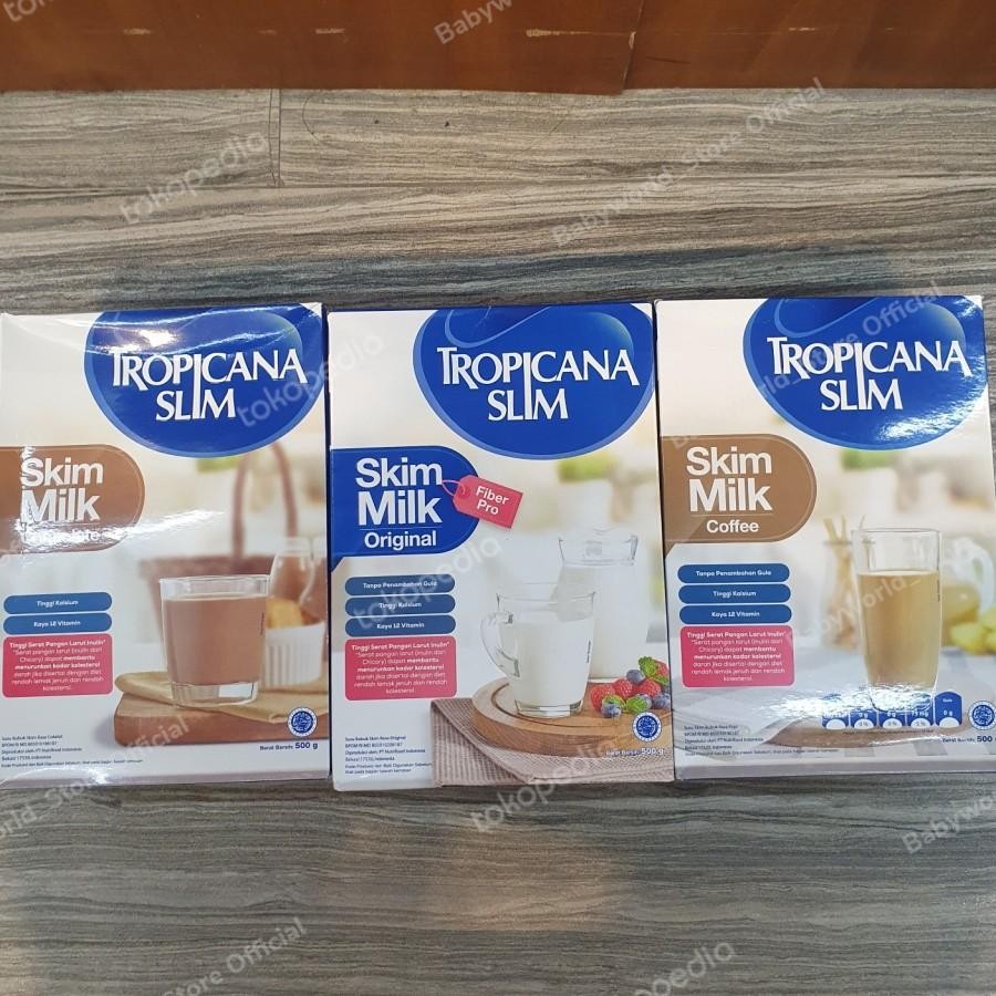 

Tropicana Slim Skim Milk Susu Bubuk Dewasa Rasa Original / Chocolate / Coffee 500gr