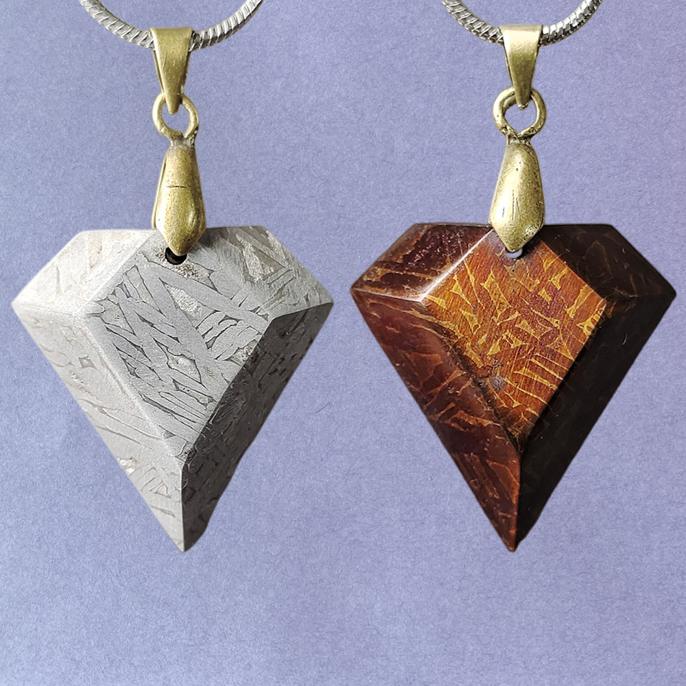 Muonionalusta Iron Meteorite Necklace Natural Iron Meteorite Pendant Iron Meteorite Specimen Collect