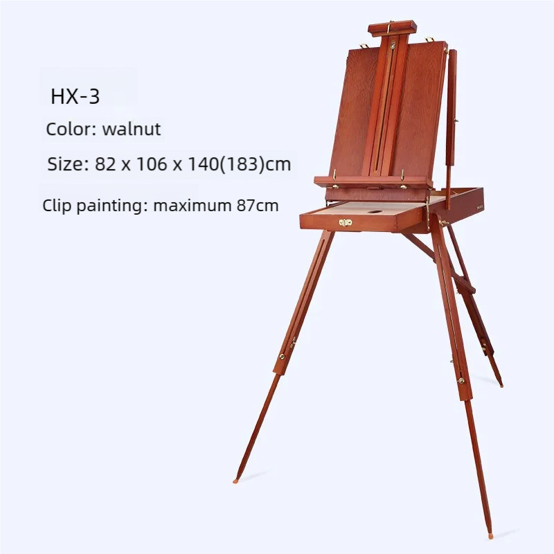 

European Beech Sketching Oil Painting Easels Box Portable Handheld Foldable Outdoor Wooden Exhibition Stand