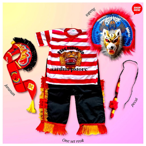 

* Paket Murah Setelan Baju Reog Ponorogo + Jaran Kepang + Barongan + Pecut Bopo Anak Warisan Budaya ^