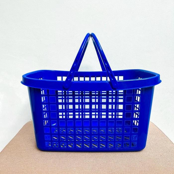 

[6 pcs] Keranjang Shopping Belanja Serbaguna Minimarket Swalayan Pasar Supermarket Plastik - Biru