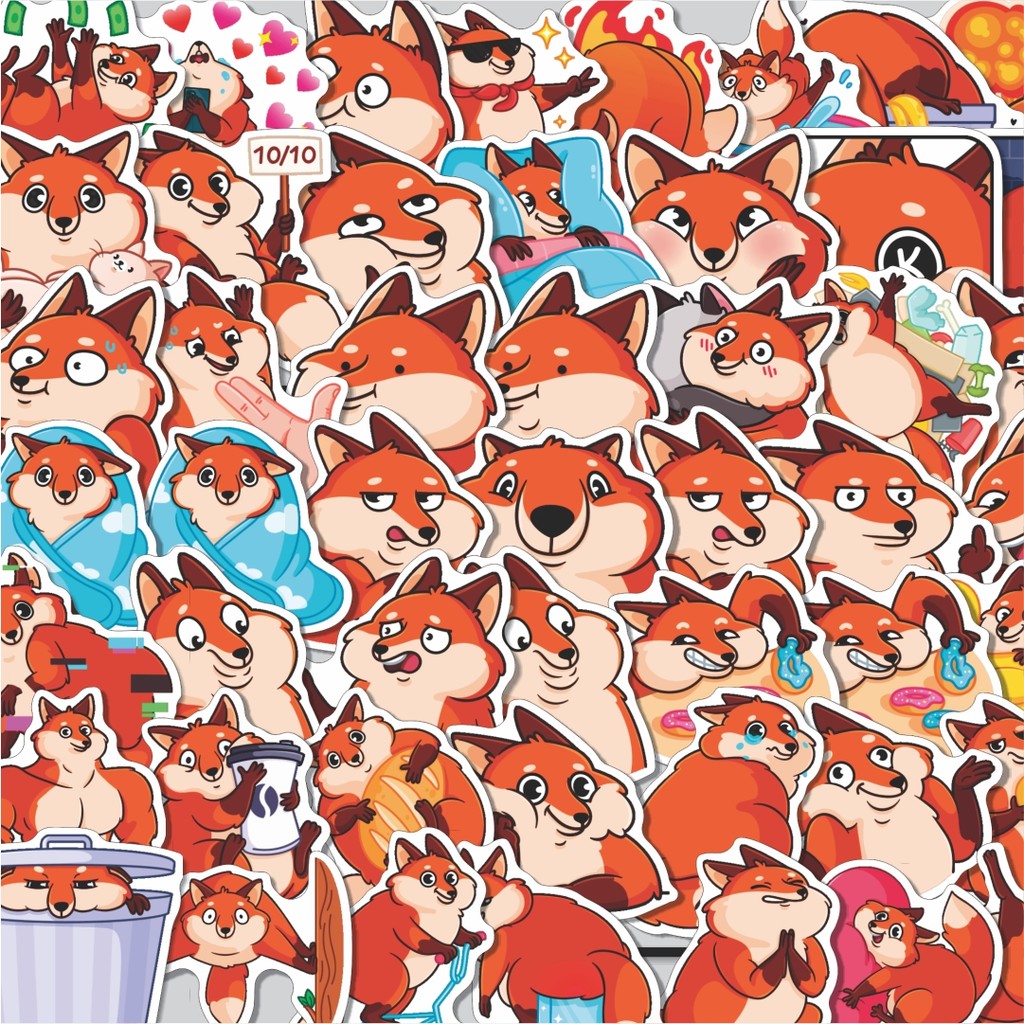 

Stiker Cutting Pack Stiker Hewan Kartun Sneaky Isi 100Pcs Series Aesthetic Lucu Keren Untuk Koper Bahan Vynil