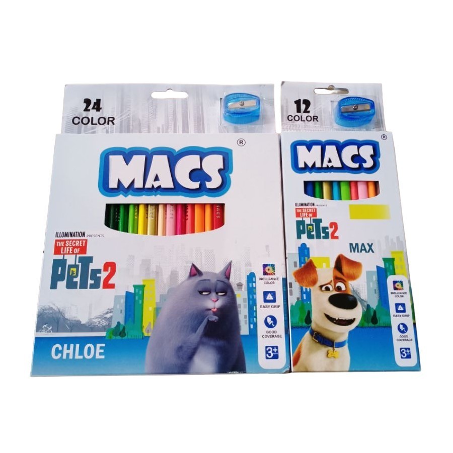 

Pensil Warna / Color Pencils Panjang 12 / 24 Warna - Macs MURAH