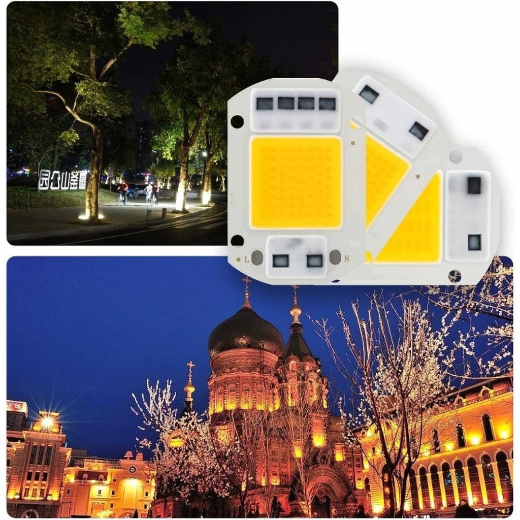 LED Lampu COB Floodlight Spotlight Warm White 50W 220V | Lampu Sorot COB LED Chip Suide Putih Hangat