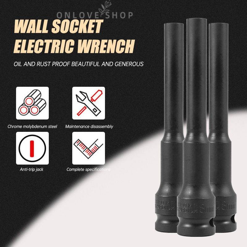 Mata Kunci Shock impact Extra Panjang 130mm/ Kunci Shock Panjang 8 mm 1/2" Hex Socket Head Adapter