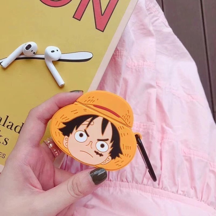 TERBATAS Airpods Case Silicone Soft Cover Luffy One Piece Anime Cartoon