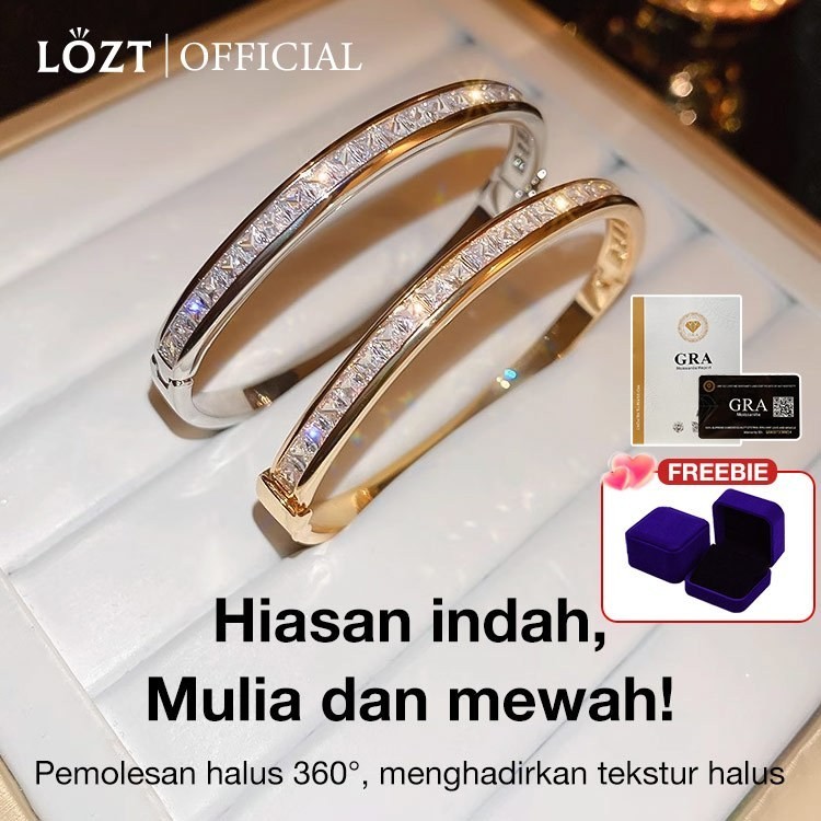 [FLASH SALE】【100% Asli】LOZT Gelang Moissanite gelang berlian medan bangle titanium gelang cartier em