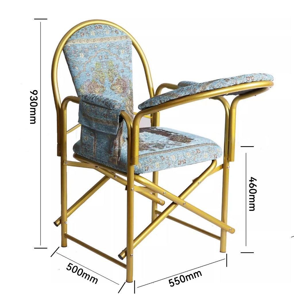 ⭐Foldable⭐ Kursi Sholat Sujud Duduk Lansia Puja Kursi Beludru Hijau Gold Sholat Kursi Sholat Lansia 