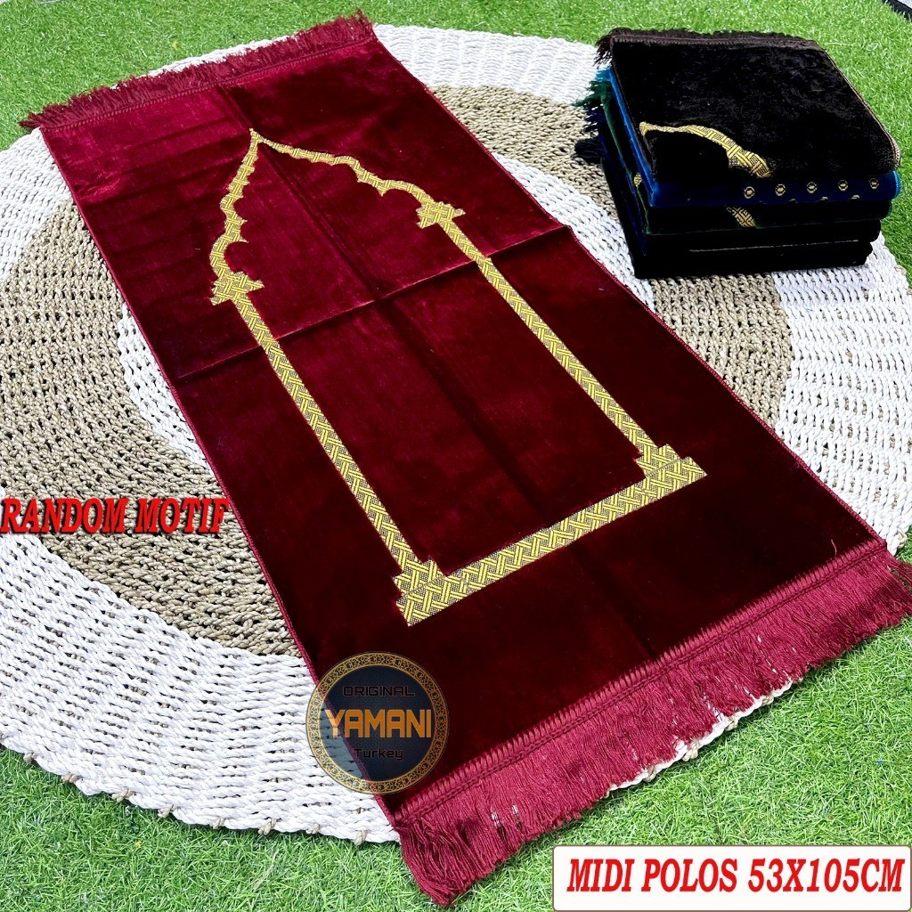 SAJADAH POLOS BULU TURKEY PREMIUM 55X110 CM TURKI TEBAL LEMBUT HALUS