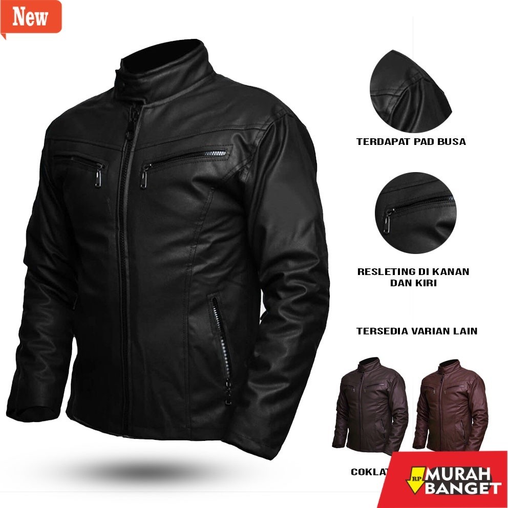 jaket kulit pria garut Jaket Kulit Motor Pria Elegan Jaket touring pria kulit / Jaket Kulit Pria Sin