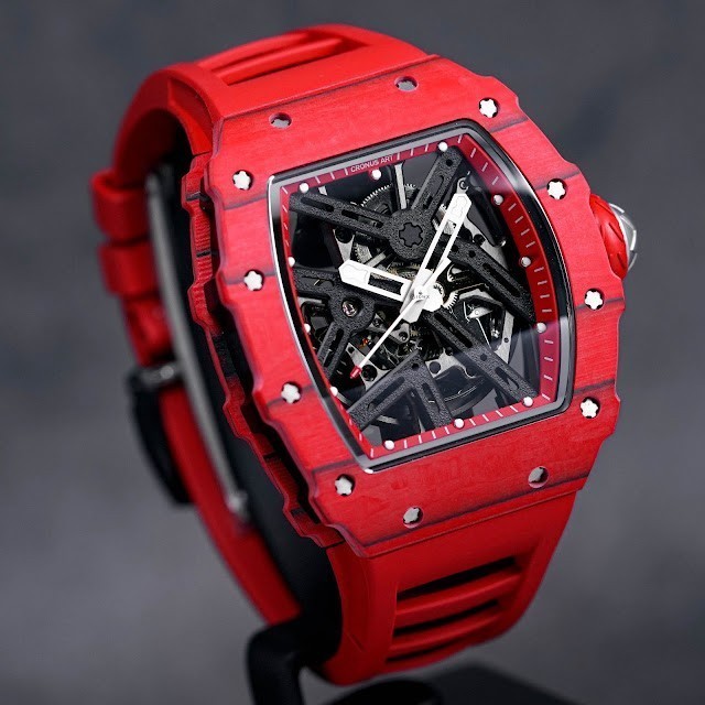 CRONUS ART CM002-12A SILVERSTONE NTPT RED CARBON FIBER RED RUBBER (2023) Men Watch Jam Tangan Pria M