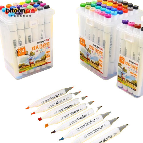 

Creative Art Marker Double Head Spidol Oil based Permanen Aneka Warna - 18 Warna