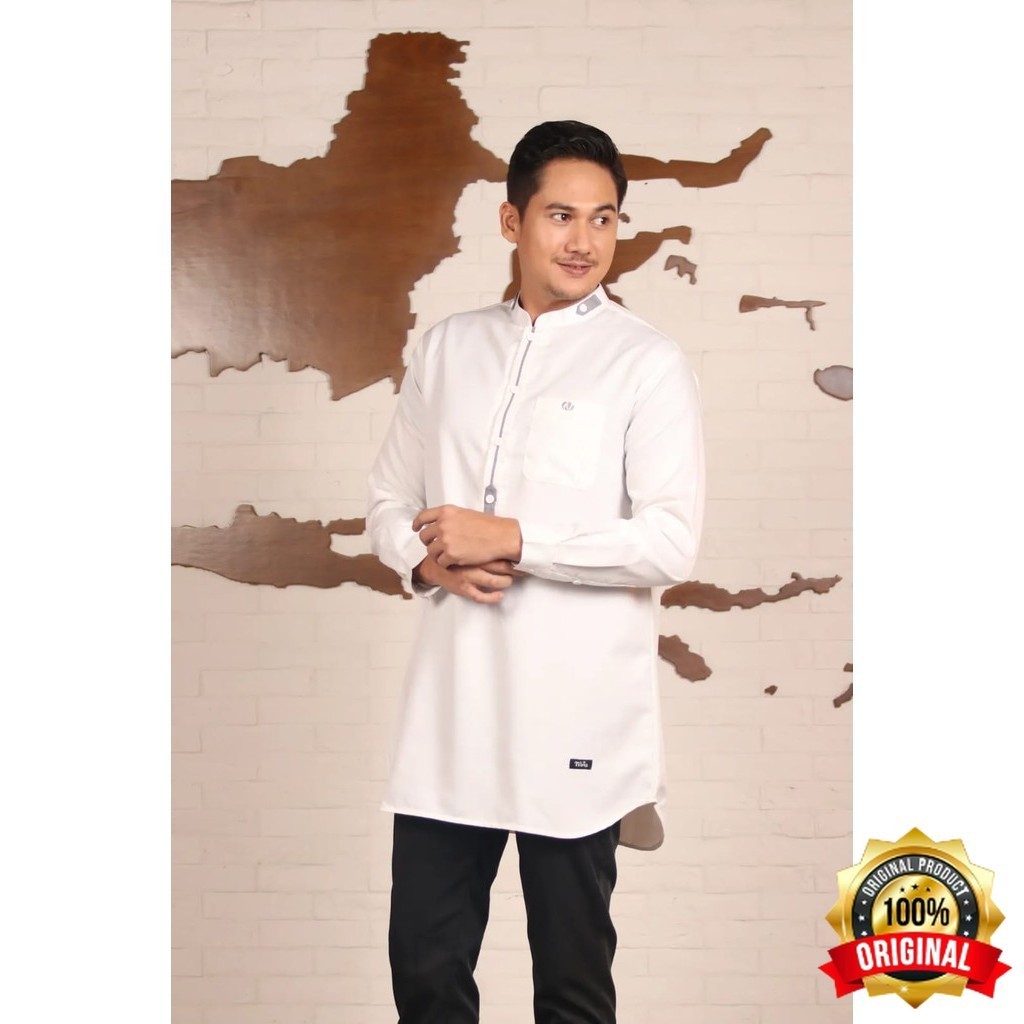 NNT - NIBRAS N'BRS Koko Kurta Atasan Muslim Pria Dewasa Warna Putih Hitam Cream Grey Abu Nkr 005 Ori