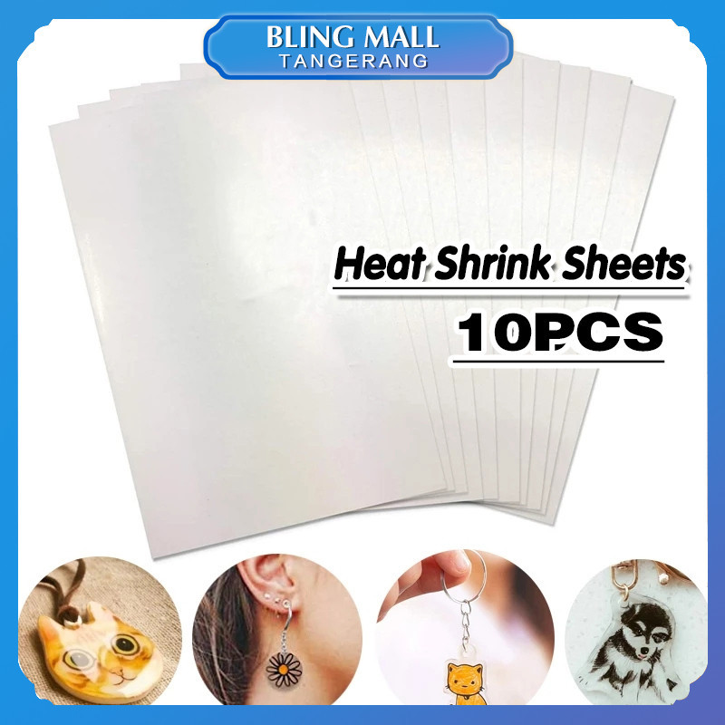 10pcs DIY Shrinky Dink Plastic / Heat Shrink Sheets / Kertas Heat Shrink 20*27cm