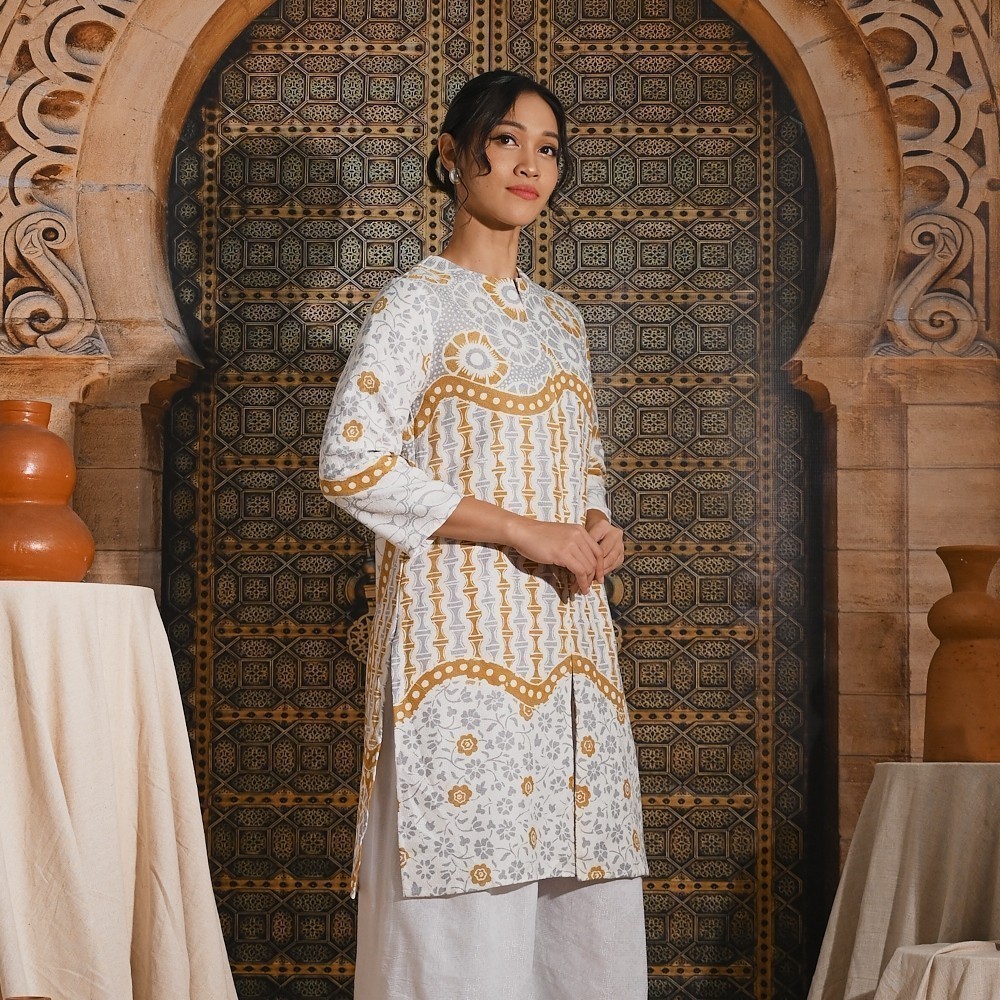 NONA RARA - Ayana Dobi Rayya T2768, Baju kerja blouse batik wanita modern